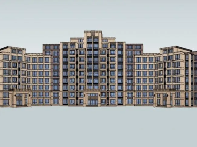 Sketchup住宅模型|多层住宅，现代风格