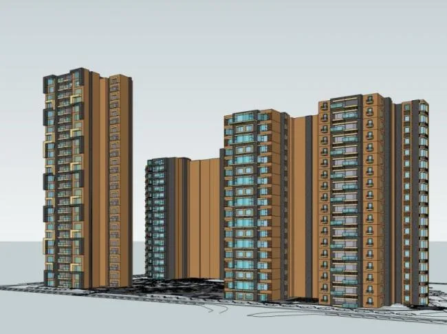 Sketchup住宅模型|高层住宅，现代风格