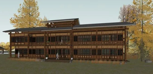 Sketchup住宅模型|住宅，现代中式风格