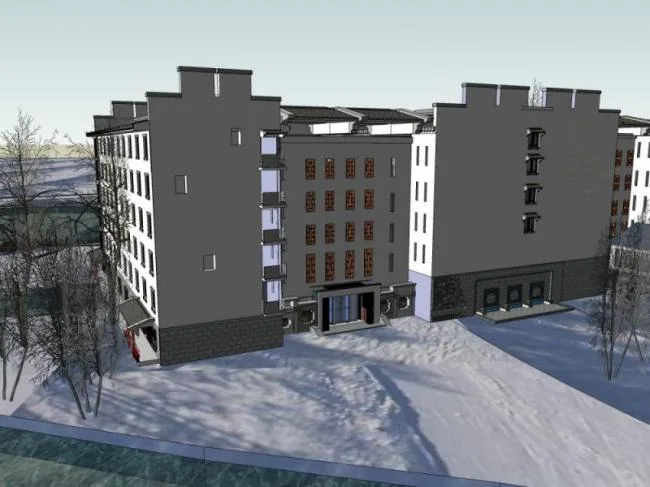 Sketchup酒店模型|多层旅馆建筑，现代中式风格