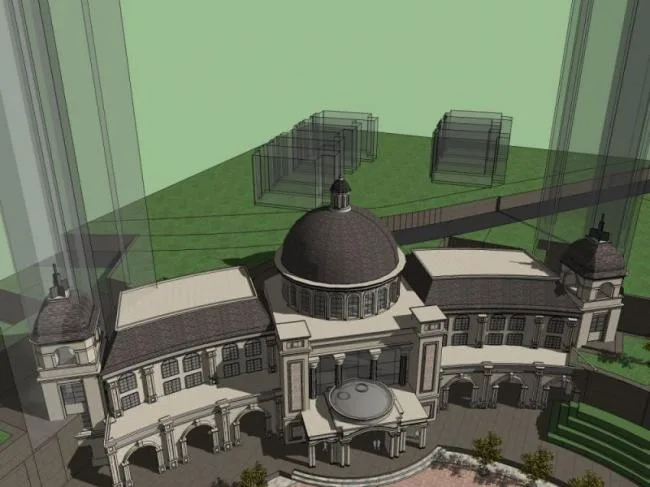 Sketchup商业模型|多层商业会所，古典风格