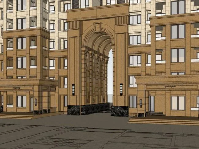Sketchup住宅模型|超高层住宅楼，古典风格