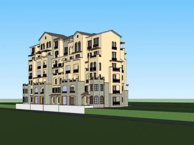 Sketchup住宅模型|多层住宅，居住建筑，古典风格，欧式风格