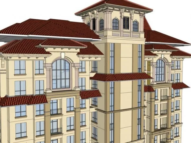 Sketchup住宅模型|超高层住宅，居住建筑，古典风格