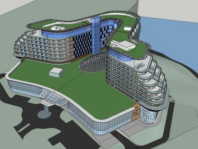 Sketchup酒店模型|多层酒店，现代风格