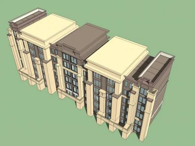 Sketchup住宅模型|多层住宅，居住建筑，古典风格