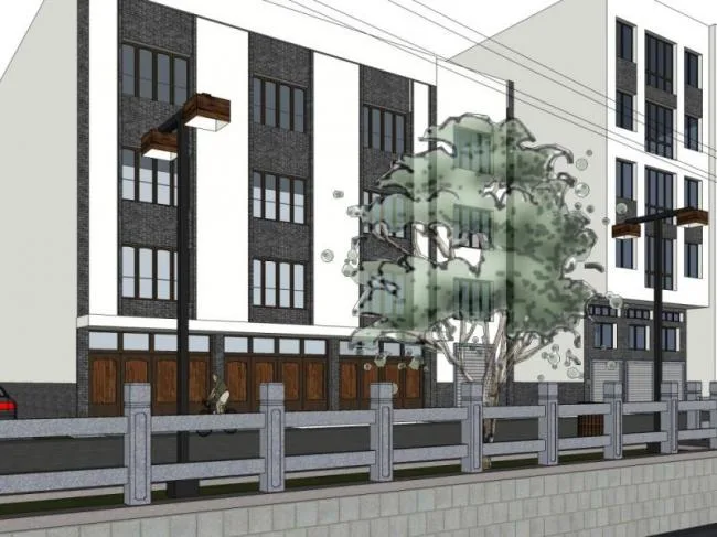 Sketchup住宅模型|多层住宅，中式风格