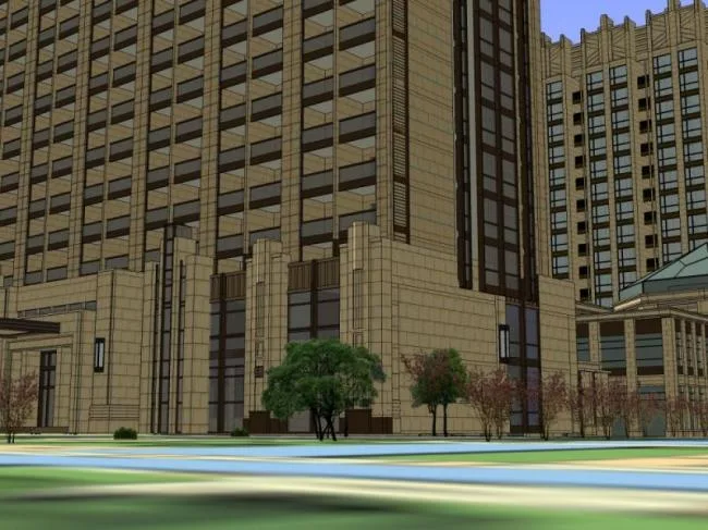 Sketchup住宅模型|高层住宅楼，居住建筑，古典风格