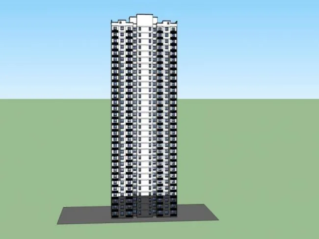 Sketchup住宅模型|超高层住宅，现代风格