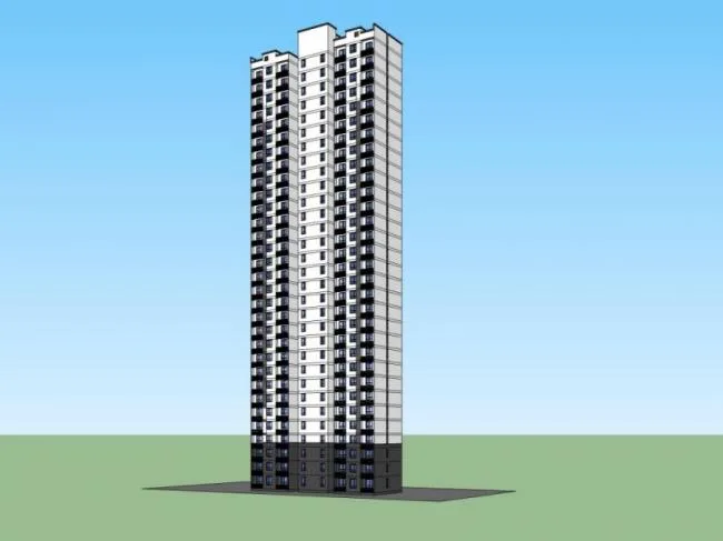 Sketchup住宅模型|超高层住宅，现代风格