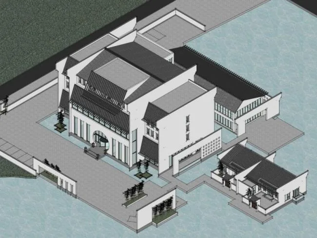 Sketchup商业模型|会所，新中式风格