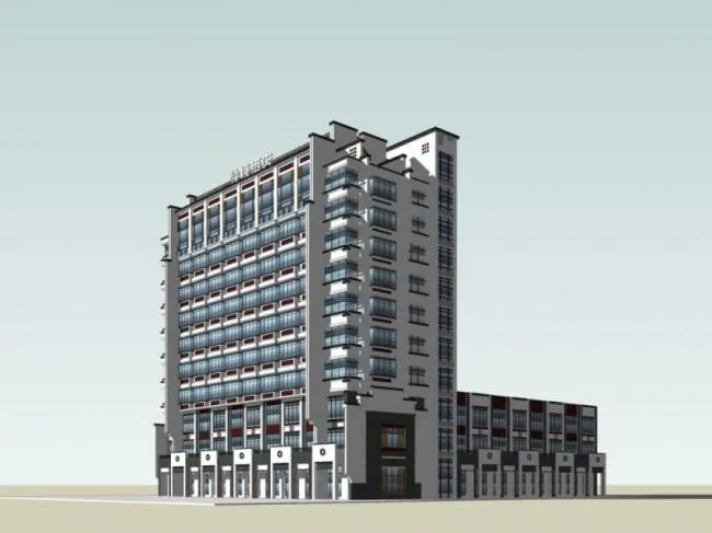 Sketchup酒店模型|高层酒店，现代风格
