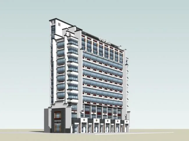Sketchup酒店模型|高层酒店，现代风格