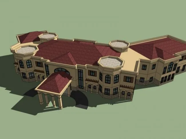 Sketchup商业模型|低层会所，古典风格