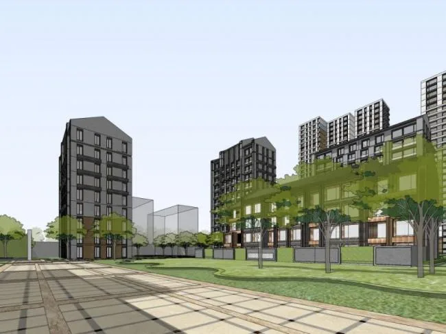 Sketchup住宅模型|超高层小区住宅楼，现代风格
