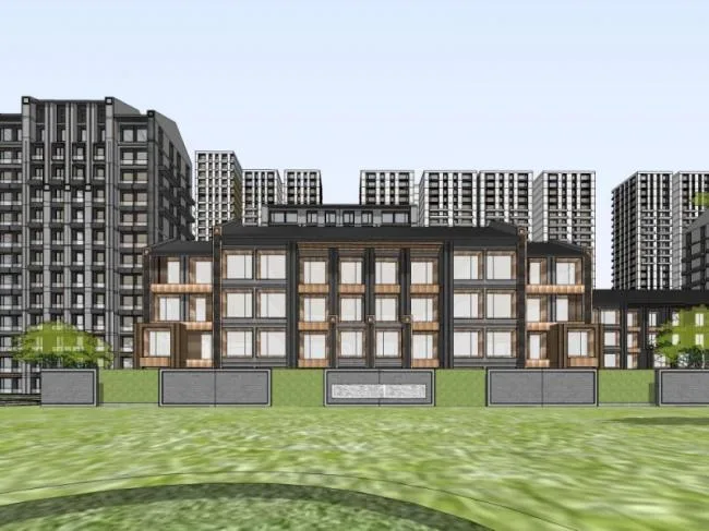 Sketchup住宅模型|超高层小区住宅楼，现代风格