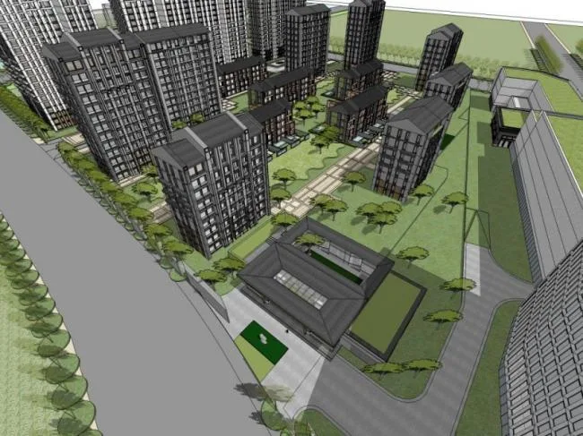 Sketchup住宅模型|超高层小区住宅楼，现代风格