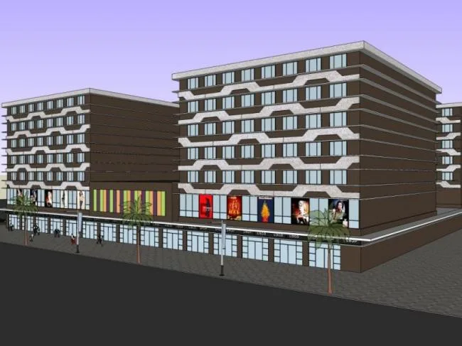 Sketchup商业模型|多层商业建筑，现代风格