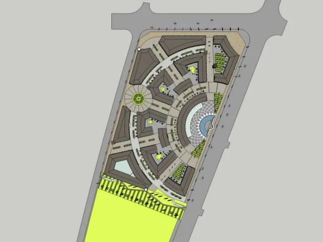 Sketchup商业模型|多层步行街，古典风格