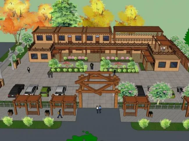 Sketchup商业模型|低层会所，现代风格