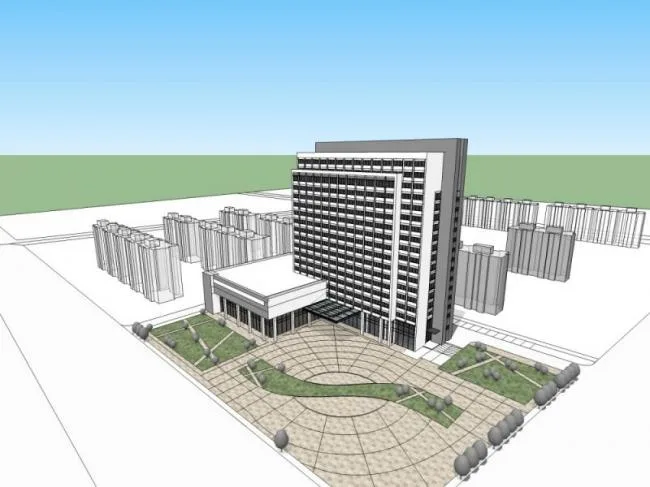 Sketchup酒店模型|多层酒店，现代风格
