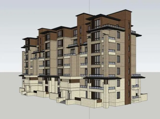 Sketchup住宅模型|多层住宅，居住建筑，古典风格
