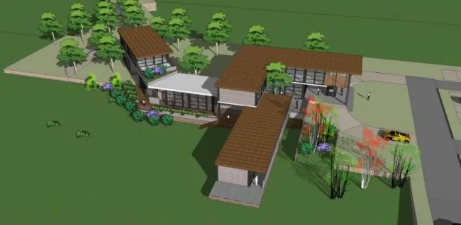 Sketchup商业模型|低层会所，现代风格