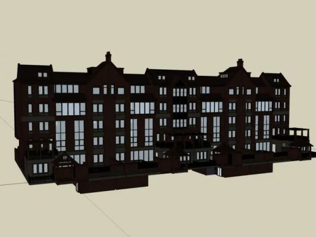 Sketchup住宅模型|多层住宅，古典风格