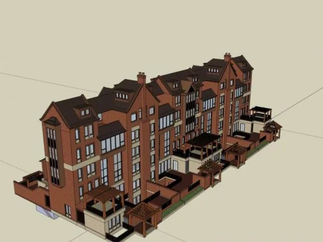 Sketchup住宅模型|多层住宅，古典风格