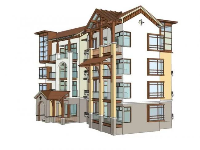 Sketchup住宅模型|多层住宅，欧式古典风格