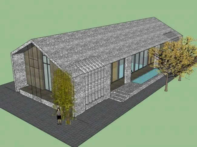 Sketchup住宅模型|住宅，坡屋顶，现代风格