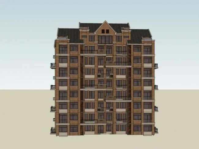 Sketchup住宅模型|多层住宅，英式古典风格