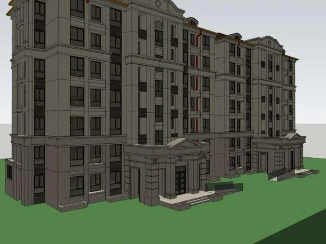 Sketchup住宅模型|多层住宅，欧式风格