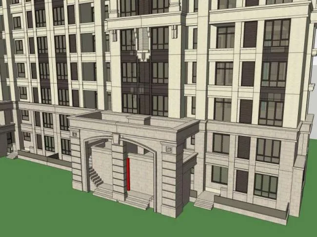 Sketchup住宅模型|多层住宅，欧式风格