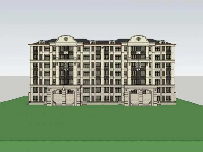 Sketchup住宅模型|多层住宅，欧式风格