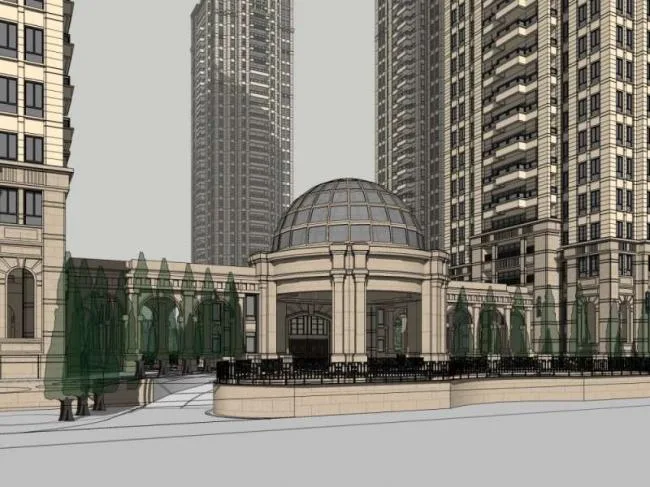 Sketchup住宅模型|高层住宅，古典风格