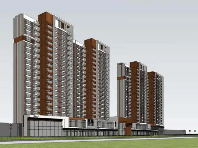 Sketchup住宅模型|高层住宅楼，现代风格