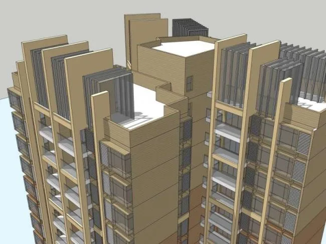 Sketchup住宅模型|超高层住宅，居住建筑，古典风格