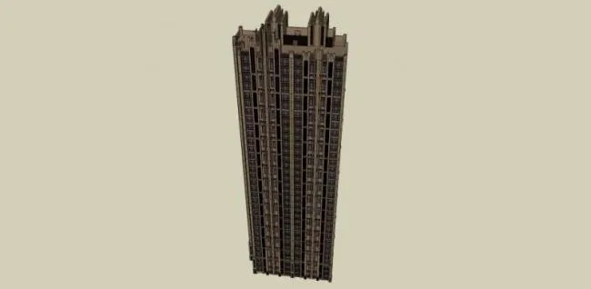 Sketchup住宅模型|超高层住宅，居住建筑，古典风格