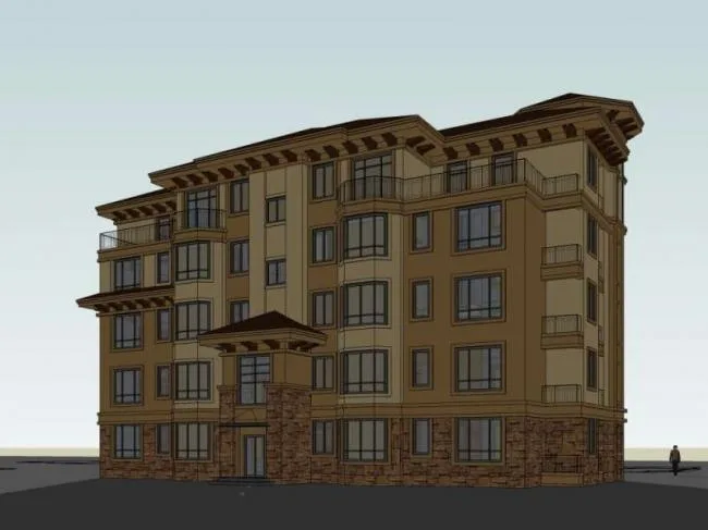 Sketchup住宅模型|多层住宅楼，古典风格