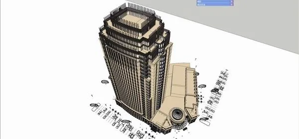 Sketchup酒店模型|高层旅馆，酒店，古典风格