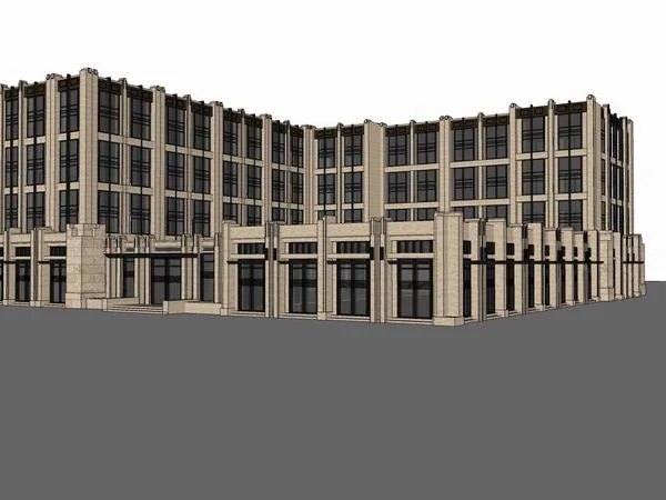 Sketchup酒店模型|多层酒店，古典风格