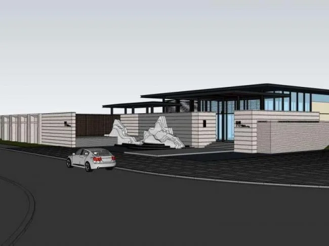 Sketchup住宅模型|低层售楼处，商业建筑，现代风格