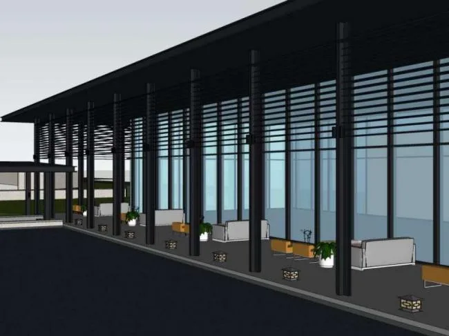 Sketchup住宅模型|低层售楼处，商业建筑，现代风格