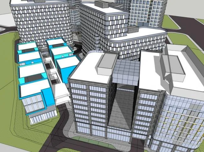 Sketchup综合体模型|高层商业综合体，办公，现代风格