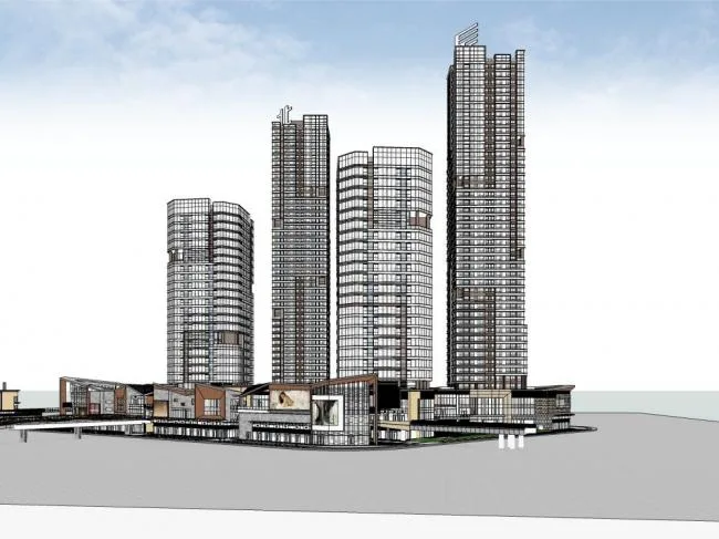 Sketchup综合体模型|超高层商业综合体，办公酒店，现代风格