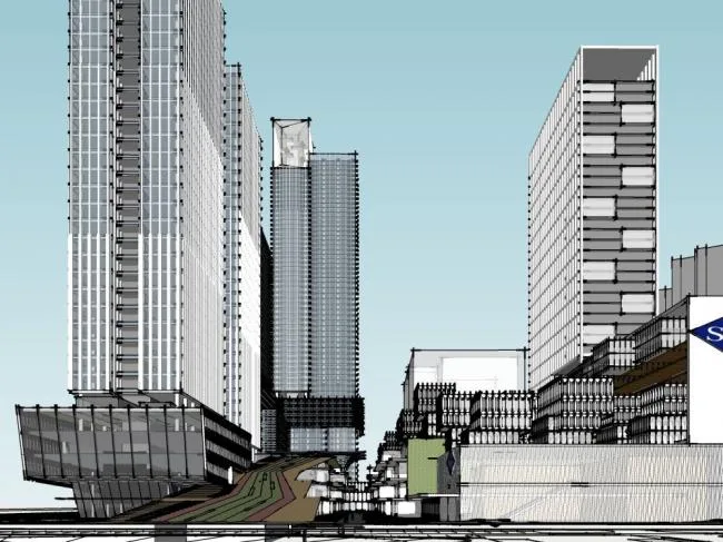 Sketchup综合体模型|超高层商业综合体，办公酒店，现代风格