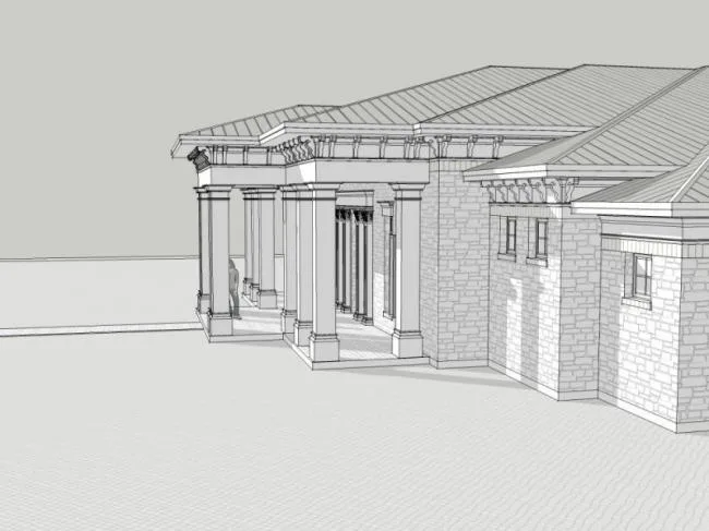 Sketchup商业模型|低层会所，欧式风格