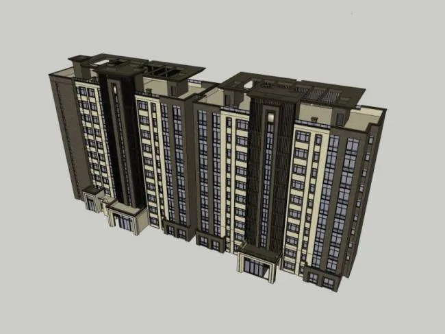 Sketchup住宅模型|高层住宅，现代风格