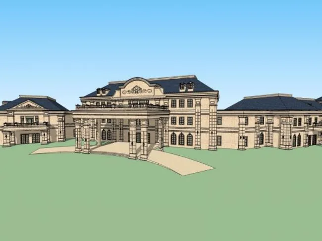 Sketchup商业模型|多层会所，欧式风格